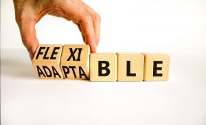 flexible adaptable | anxiety therapist in englewood, co | online therapy in colorado | anxiety therapy in littleton, co | 80127 | 80128 | 80124 A close up of a hand moving blocks with letters. The fingers flip some, changing the word from adapatable to flexible. Learn how an anxiety therpaist in Englewood, CO can help you become more flexible via anxiety therapy in Greenwood Village, CO. They can offer remote support via online therapy in Colorado and more.